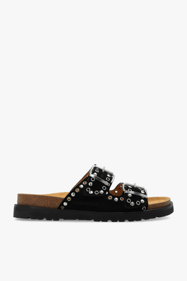 Dsquared2 lace-up leather boots - Black Suede slides